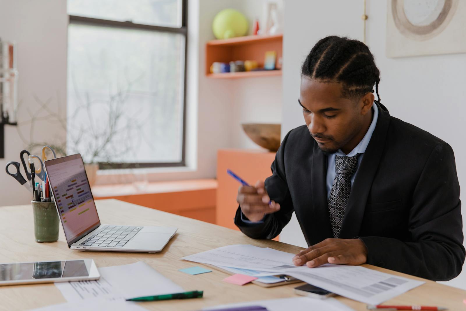 Signing documents in an office